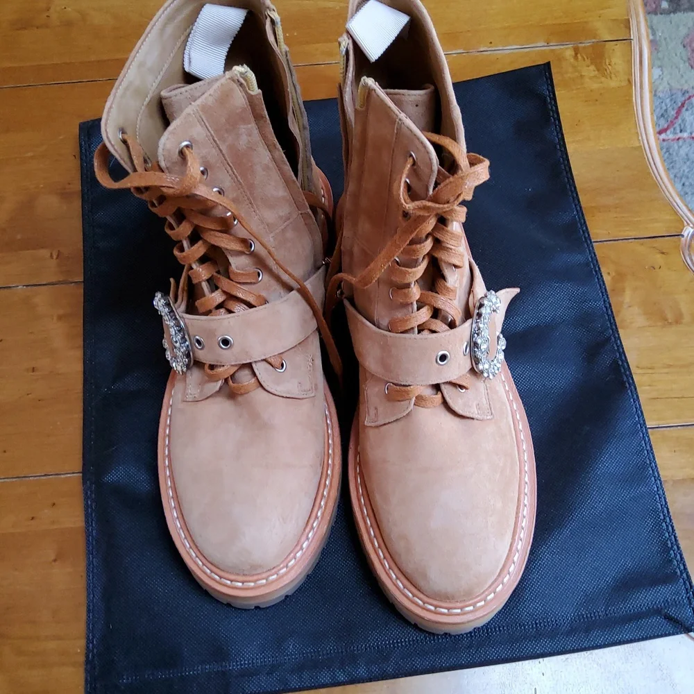 Jimmy Choo Cora Suede Combat Boots! EUC! - Picture 8 of 8